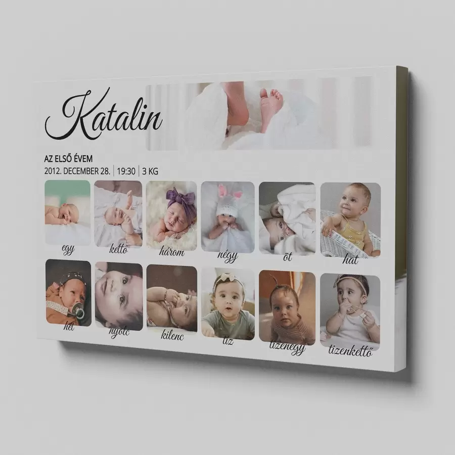 fotótapéta „Az első évem” fotókollázs kisgyermekeknek s47612