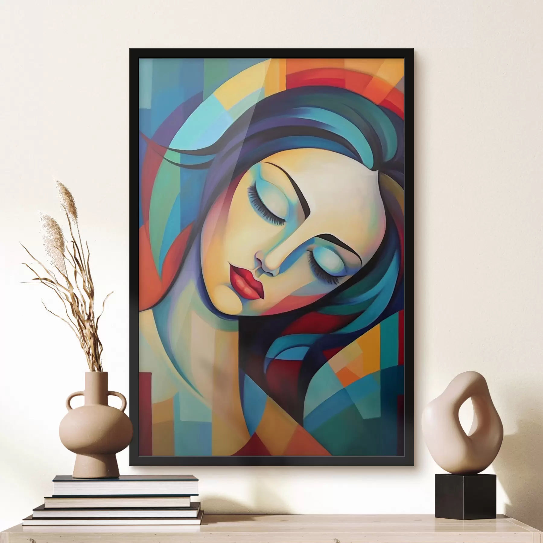 fotószőnyeg Absztrakt portré egy lányról f47362