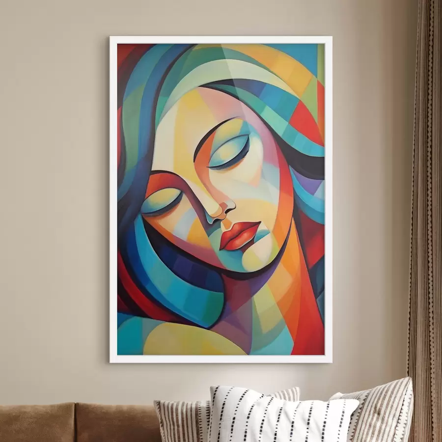 fotószőnyeg Absztrakt portré egy lányról f47363