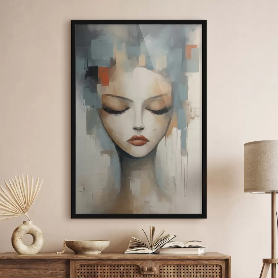 fotószőnyeg Absztrakt portré egy lányról f47364