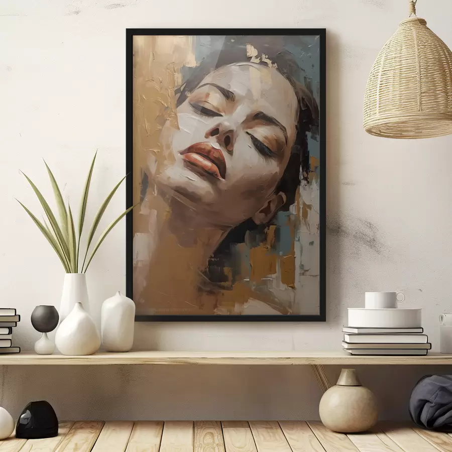 fotószőnyeg Absztrakt portré egy lányról f47392