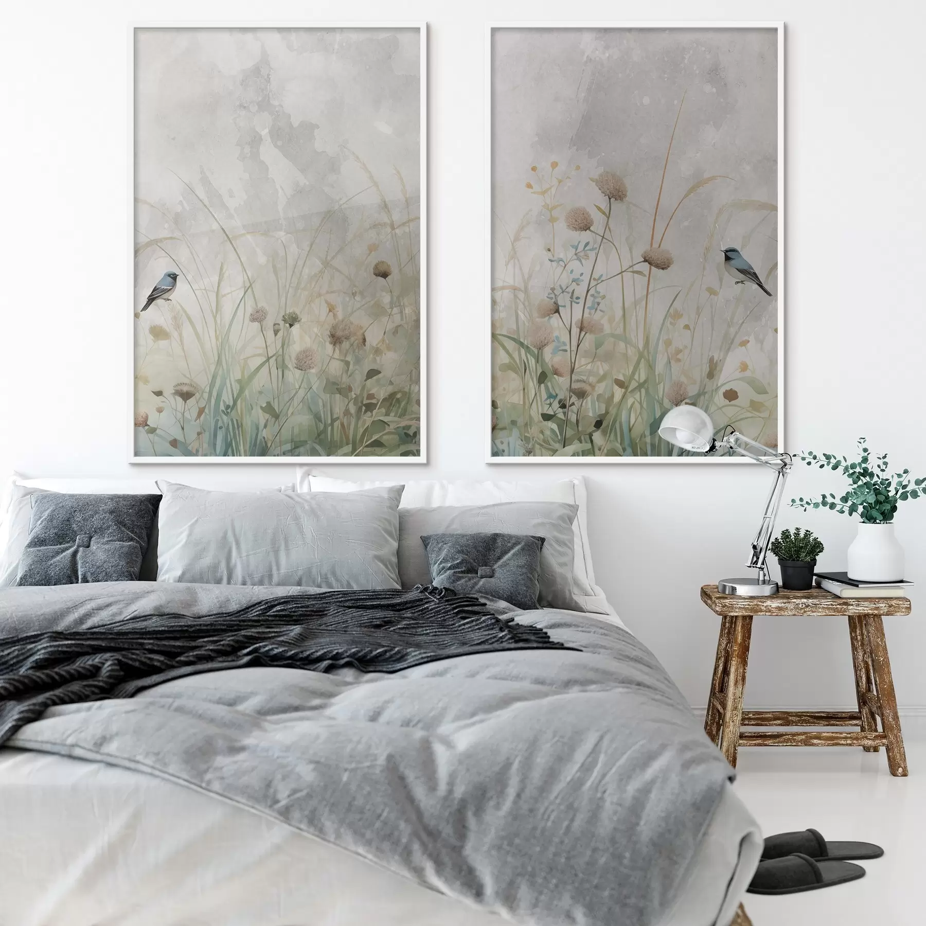 fotószőnyeg Madarak vadvirágok előtt d01068