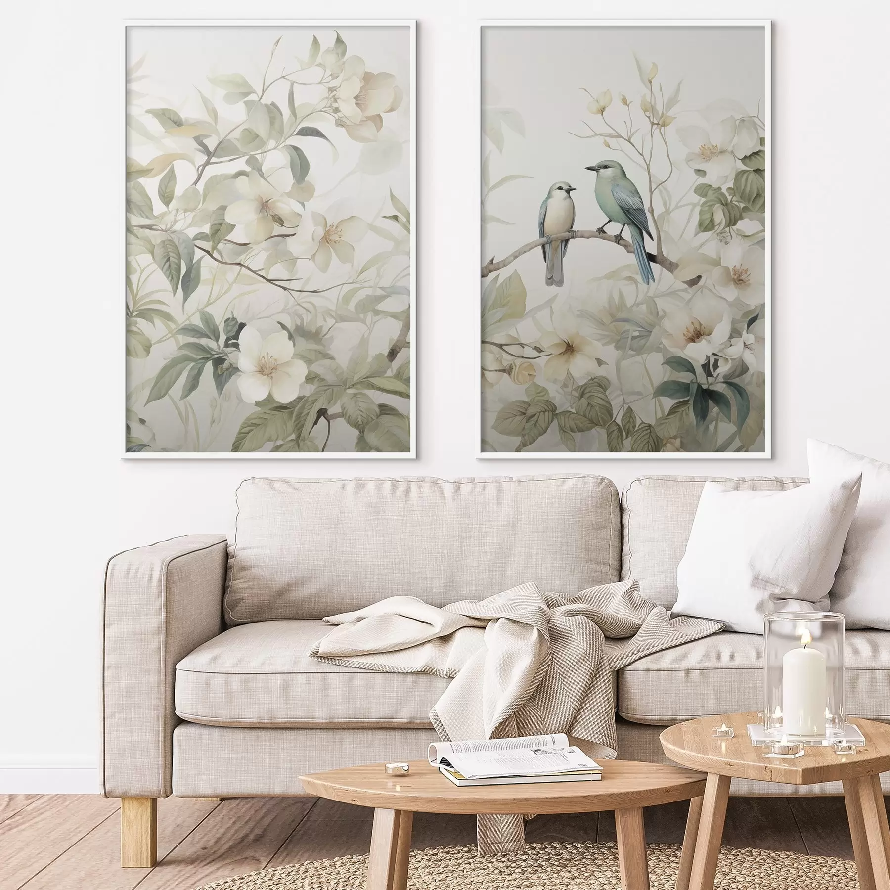 fotószőnyeg Két madár ágakon d01071