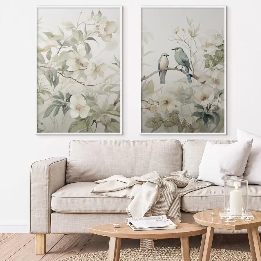 fotószőnyeg Két madár ágakon d01071