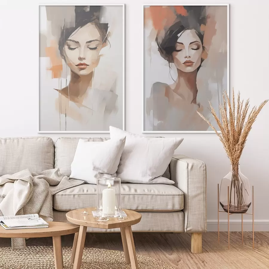 fotószőnyeg Absztrakt portré egy lányról d01159