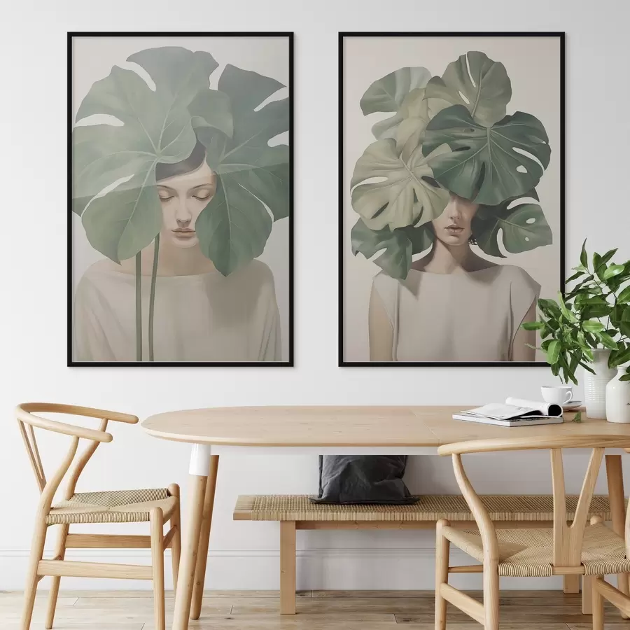 fotószőnyeg Lány levelekkel d01185