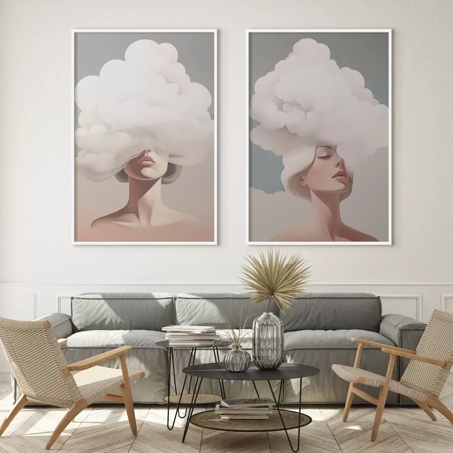 fotószőnyeg A lány és a felhő d01186