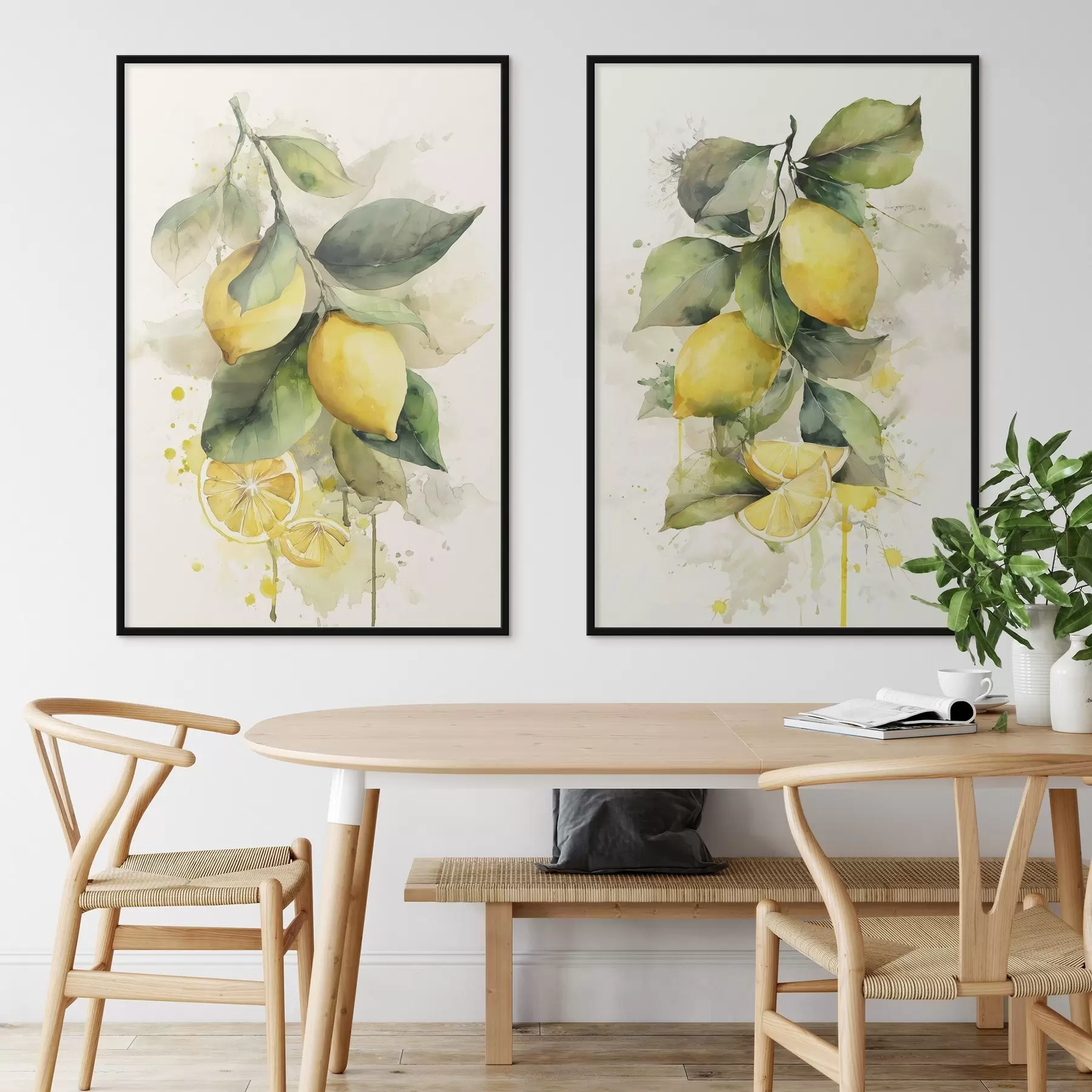 fotószőnyeg akvarell stílusú ág citromokkal d01172