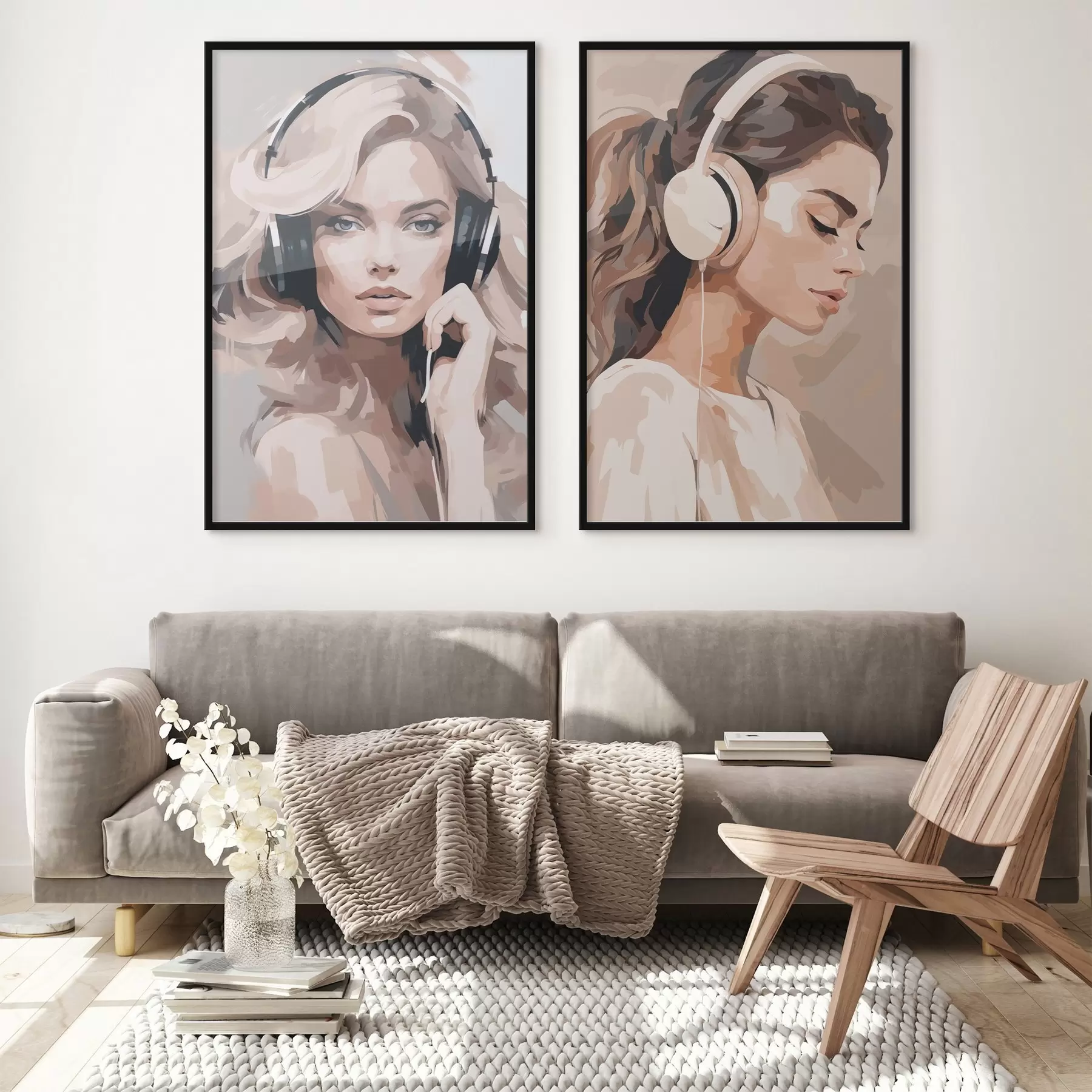 fotószőnyeg Portré egy fejhallgatóval rendelkező lányról d01192