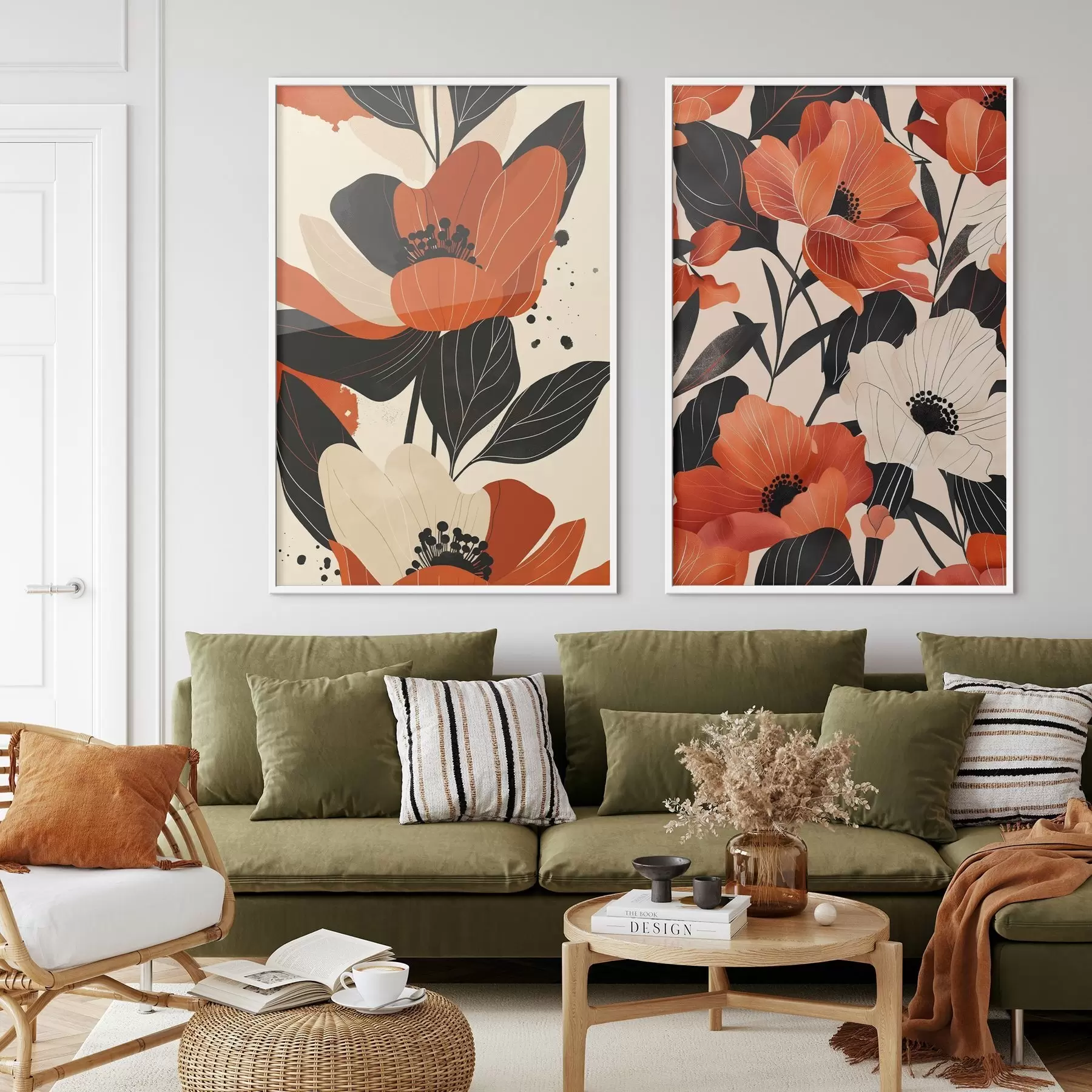 fotószőnyeg Virágkompozíció meleg tónusokban d01228