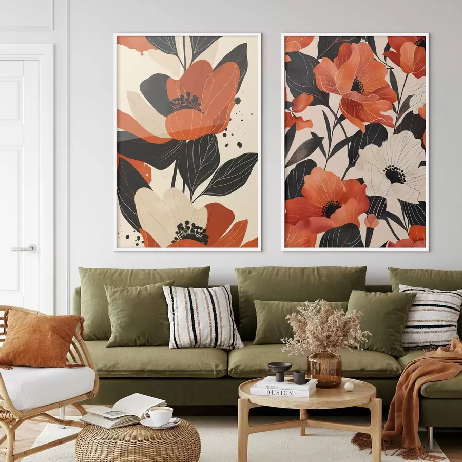 fotószőnyeg Virágkompozíció meleg tónusokban d01228