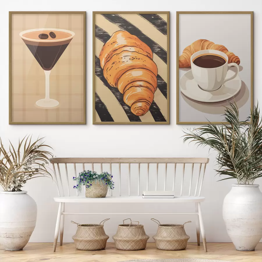 fotószőnyeg Kávé és croissant d01212