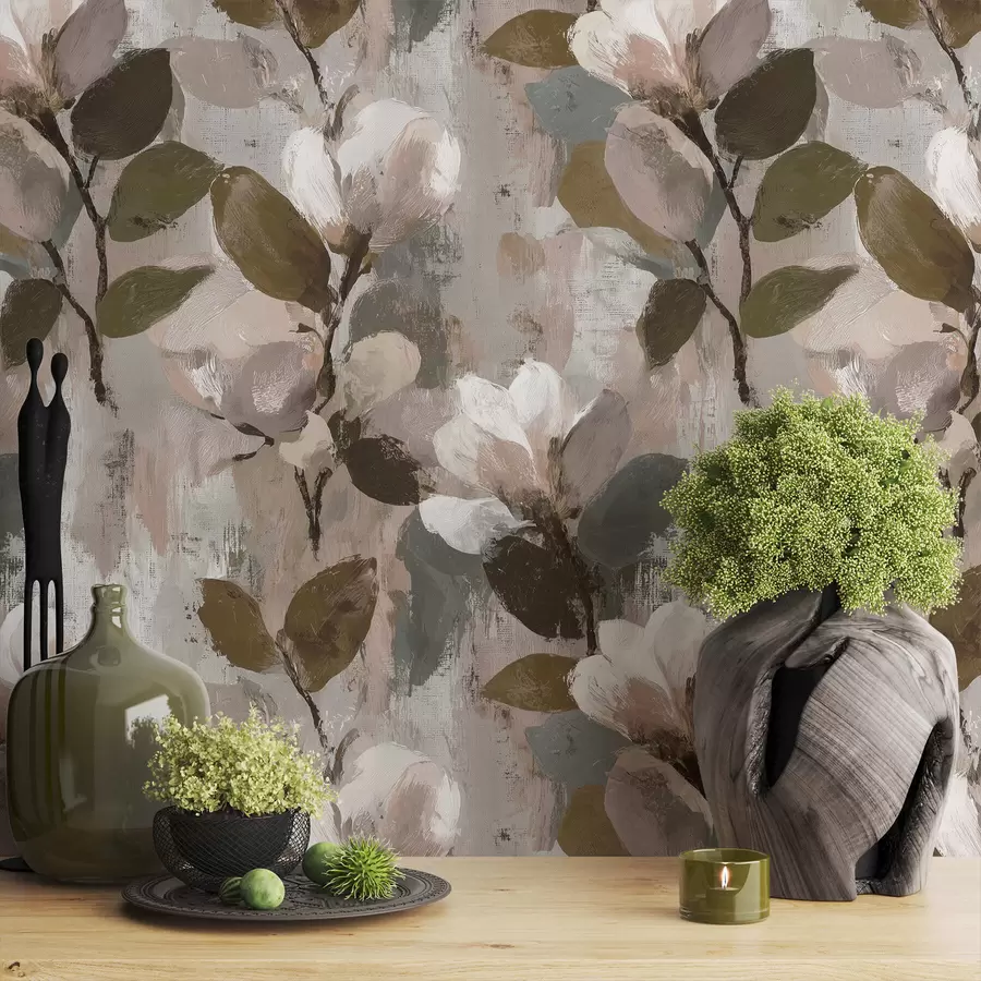 fotószőnyeg Virágos ecsetvonások a00968v1