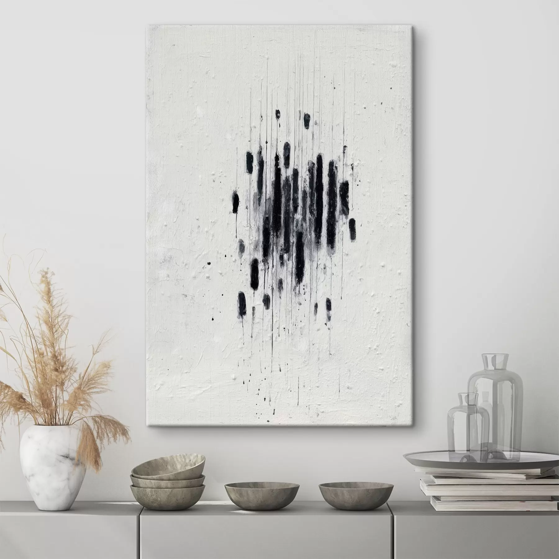 fotótapéta Minimalista művészet kifejező ecsetvonásokkal és elmosódott élekkel, modern festészeti stílusban s46957