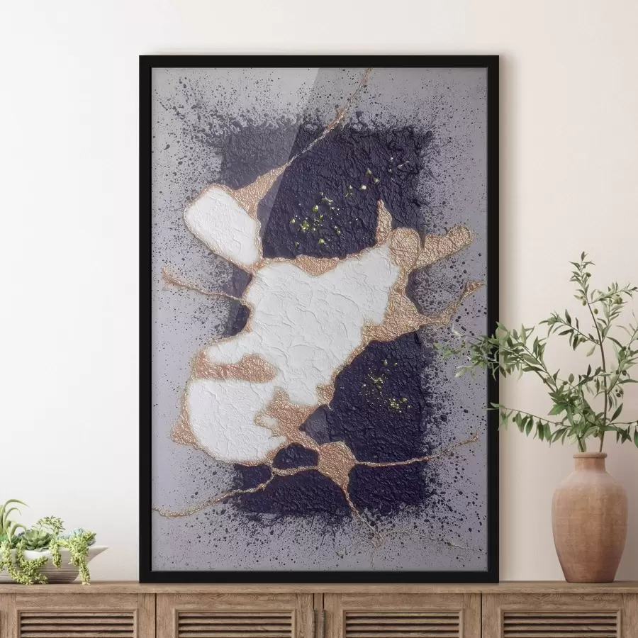 fotószőnyeg Lila és bézs árnyalatú absztrakt, térhatású textúraeffektussal f46952