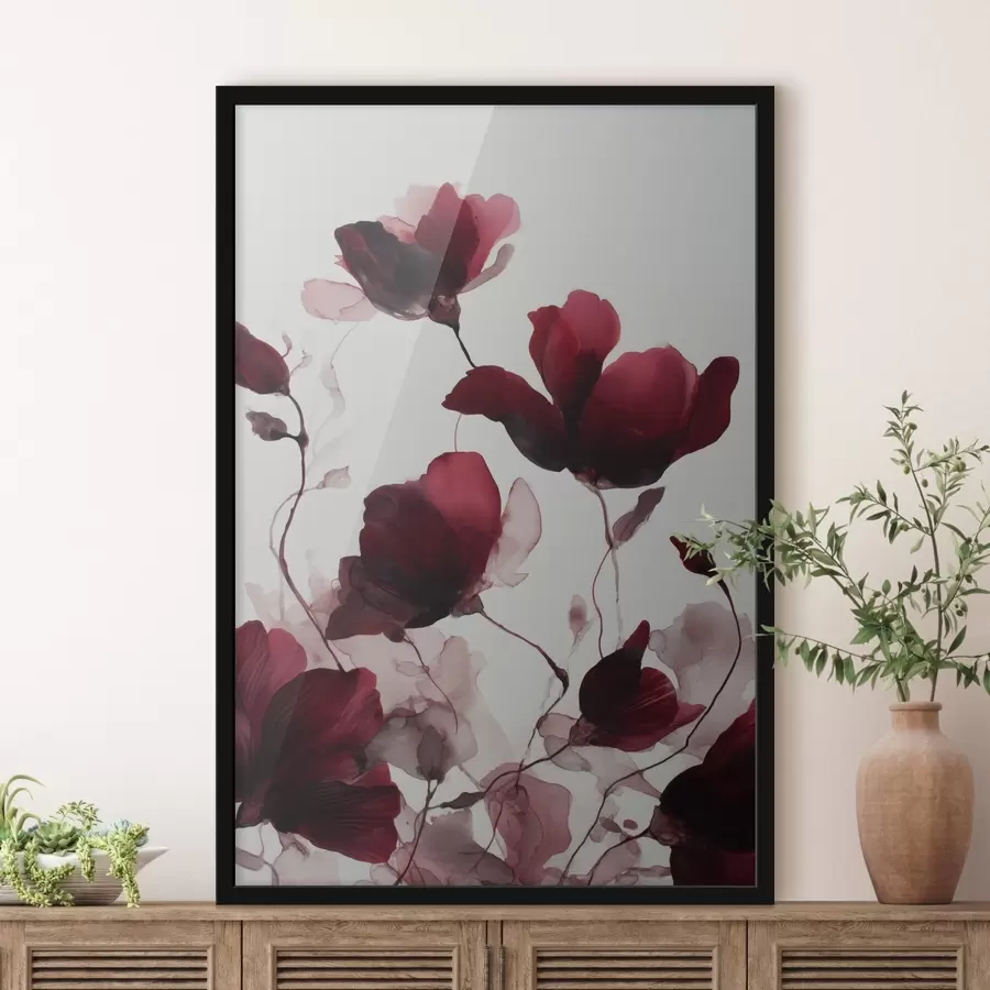 fotószőnyeg Finom pipacsok homályos effektussal, akvarell harmonikus stílusban f46962