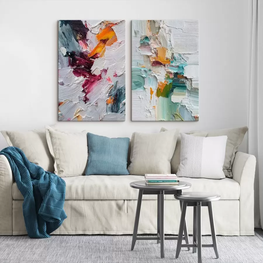 fotótapéta Színes absztrakt, durva ecsetvonásokkal, modern stílusban m01098