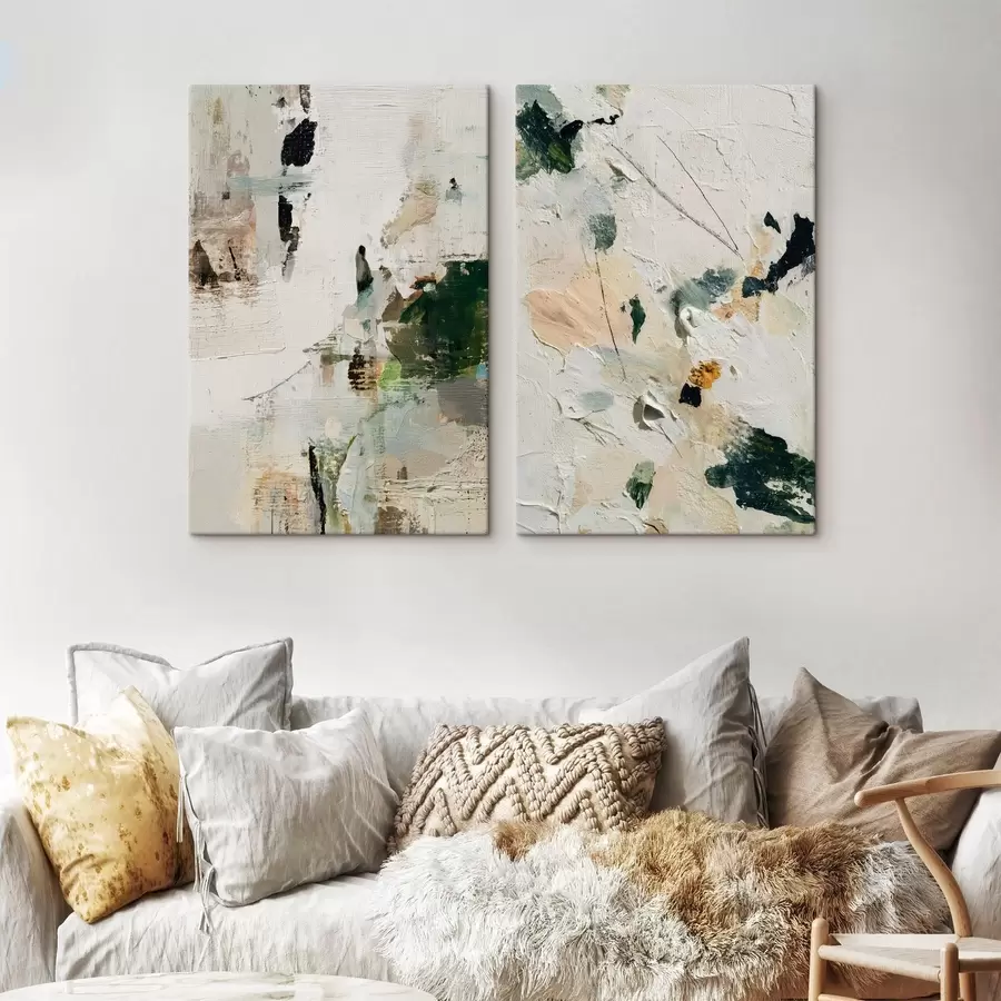 fotótapéta Kifejező diptichon természetes színpalettával m01099