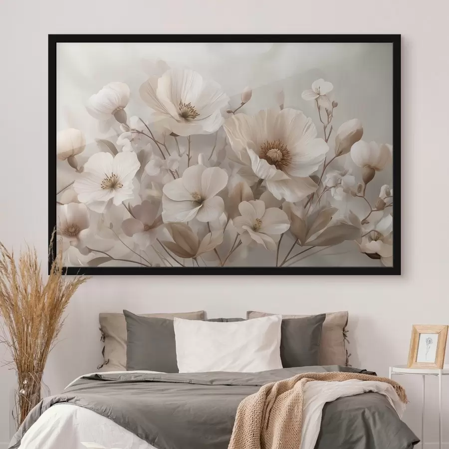 fotószőnyeg Nagy virágok világos háttéren f47645