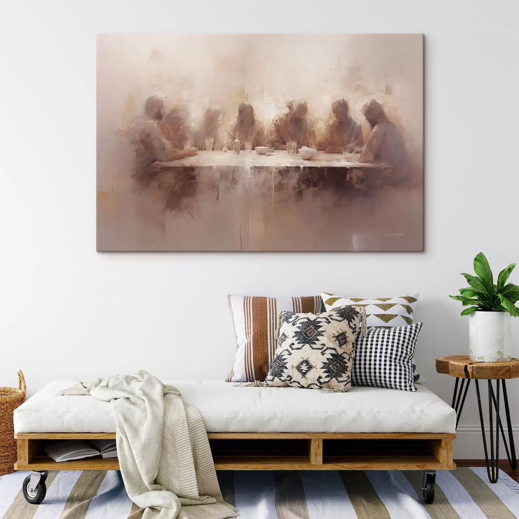 fotótapéta Vacsora egy nagy asztalnál s47671