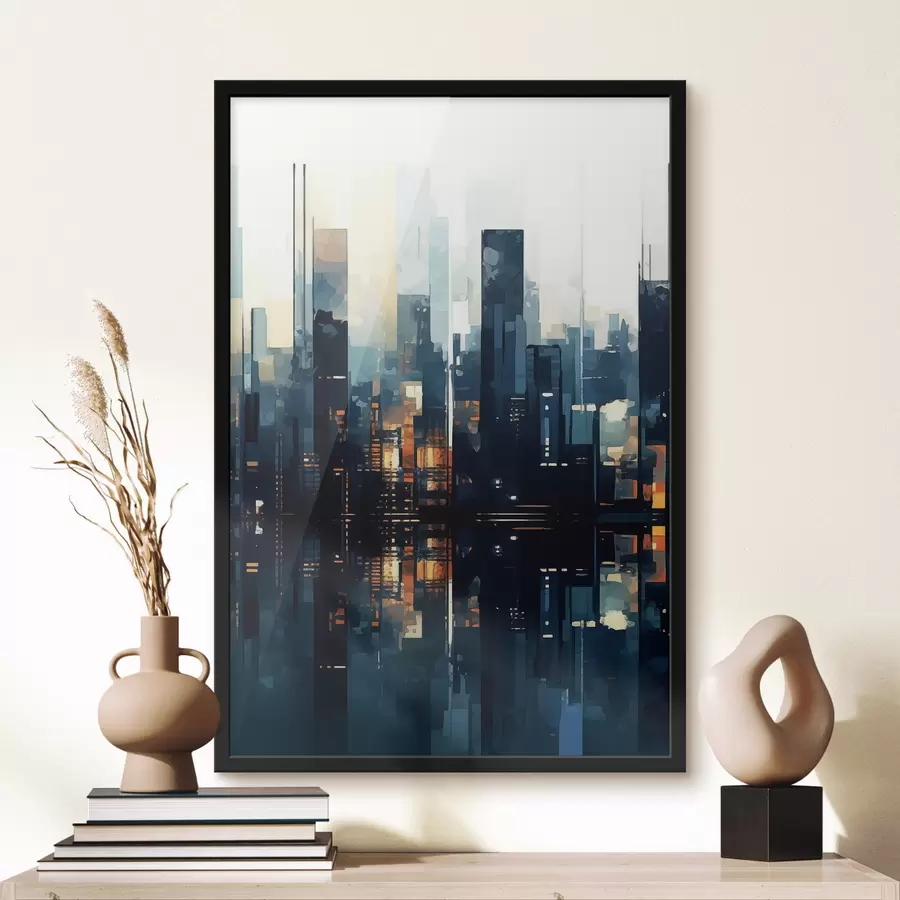 fotószőnyeg Esti naplemente egy nagyvárosban f47676