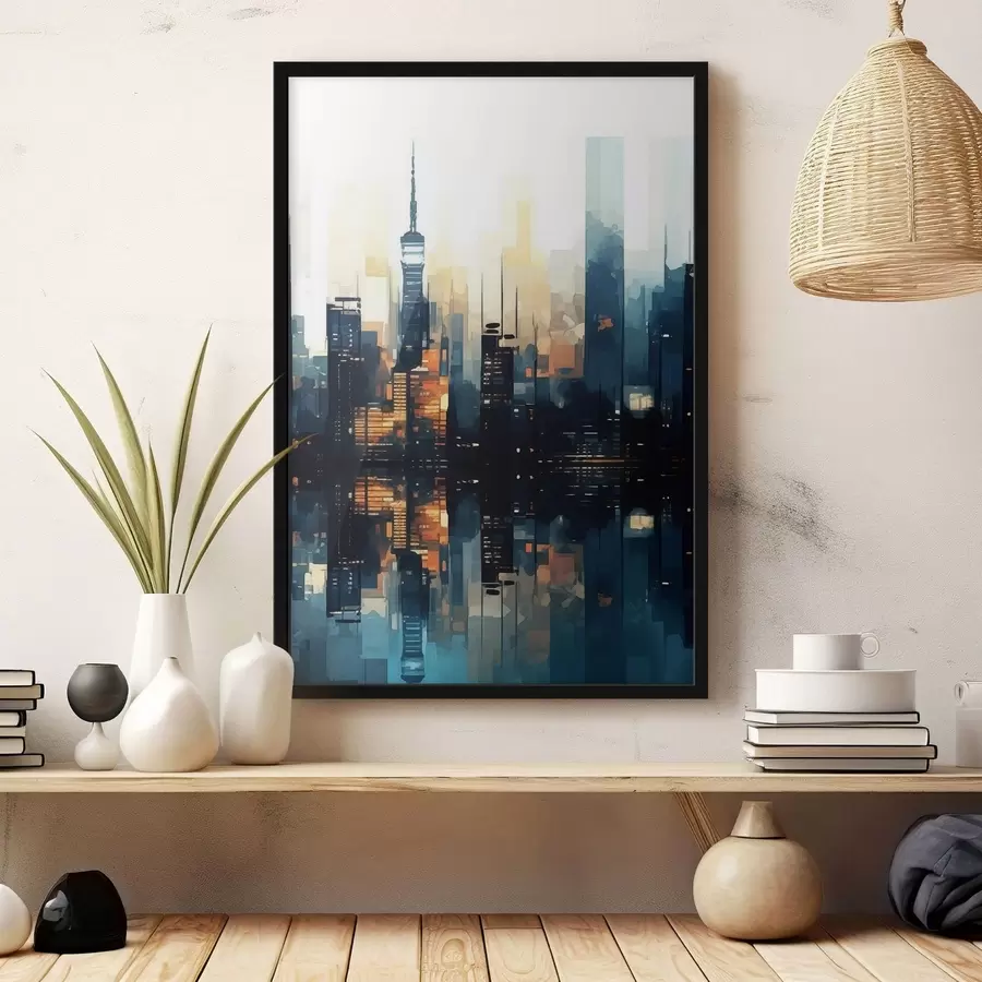 fotószőnyeg Esti naplemente egy nagyvárosban f47677