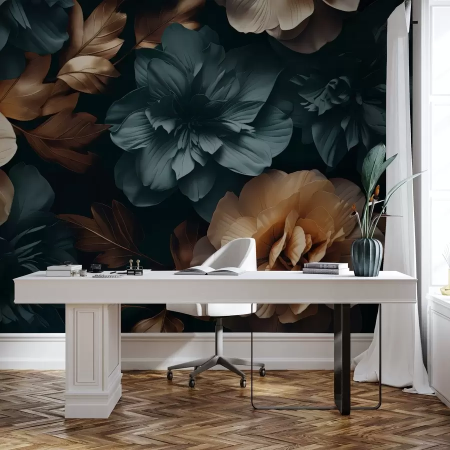 fotószőnyeg Sötét virágzó kert w05007