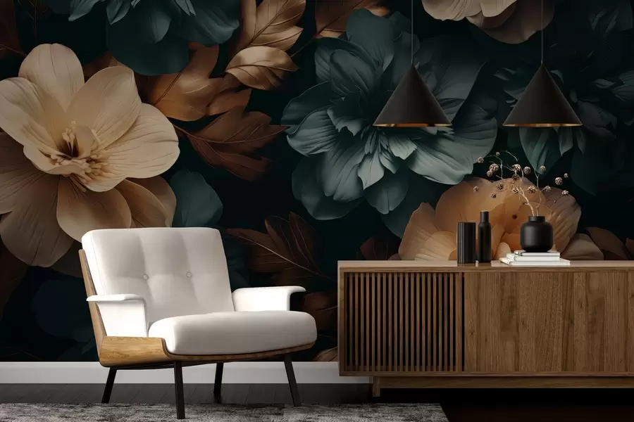 fotószőnyeg Sötét virágzó kert w05007