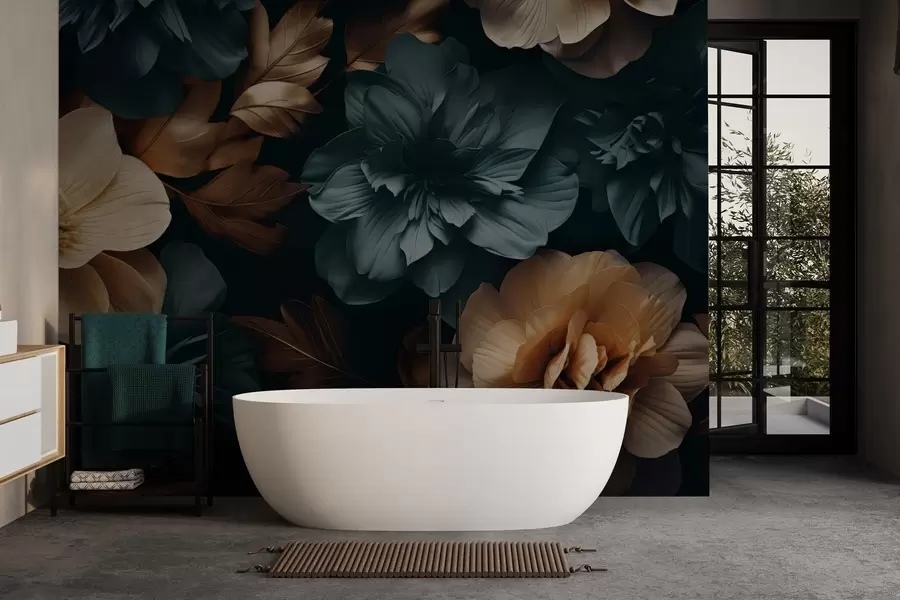 fotószőnyeg Sötét virágzó kert w05007