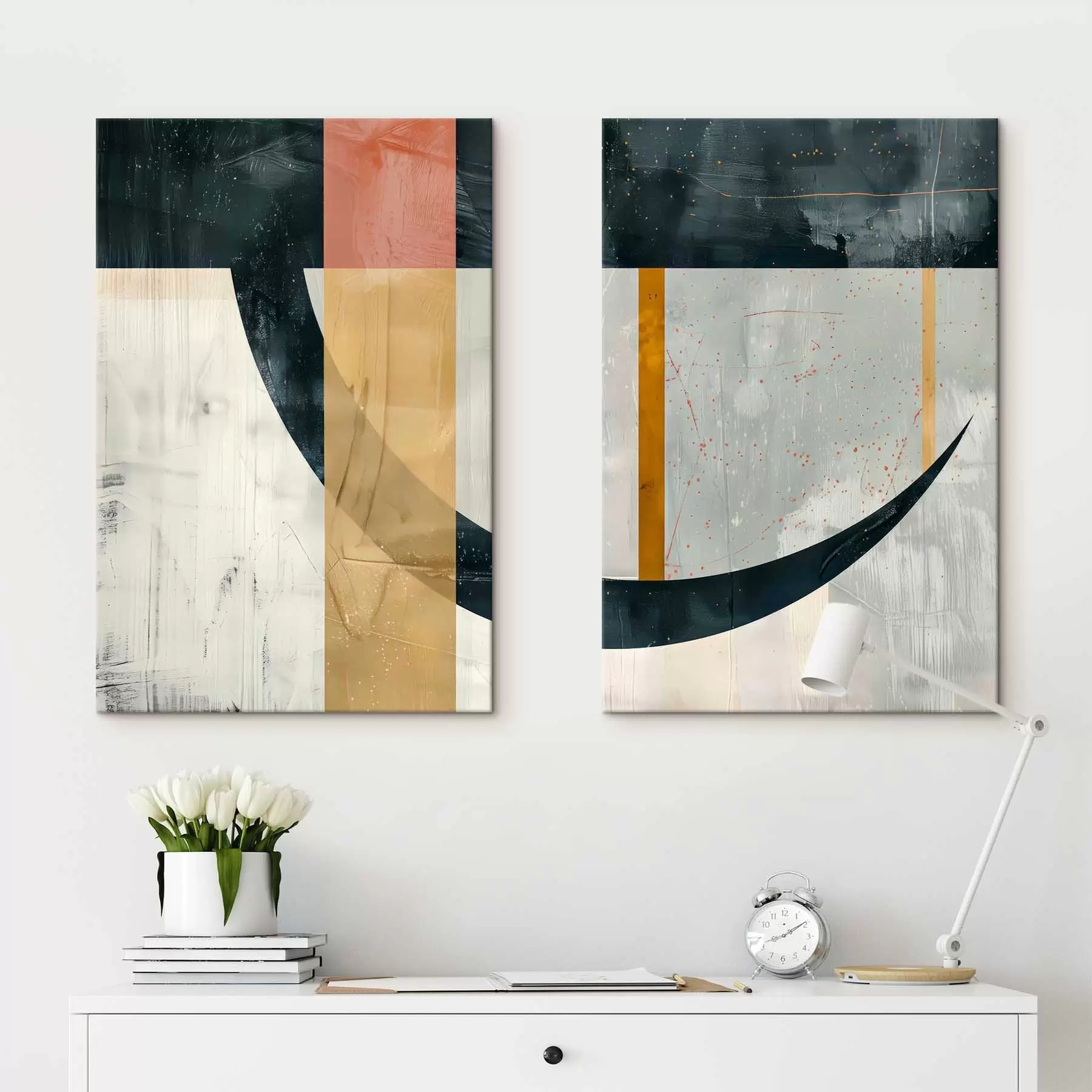 fotótapéta Geometrikus alakzatok kopott háttér előtt m01285