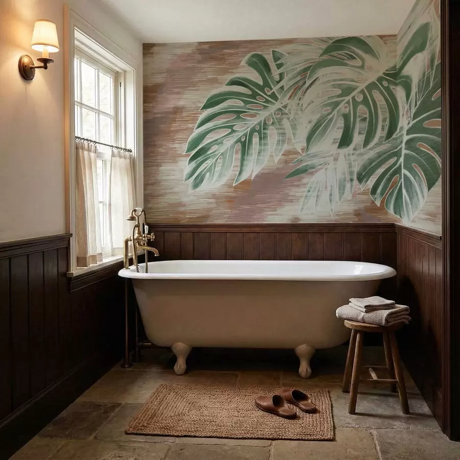 fotószőnyeg Zöld levelek meleg textúrájú absztrakt alapon w05130v3