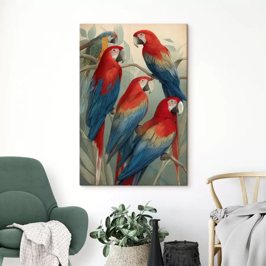 fotótapéta Vintage papagájok s47729