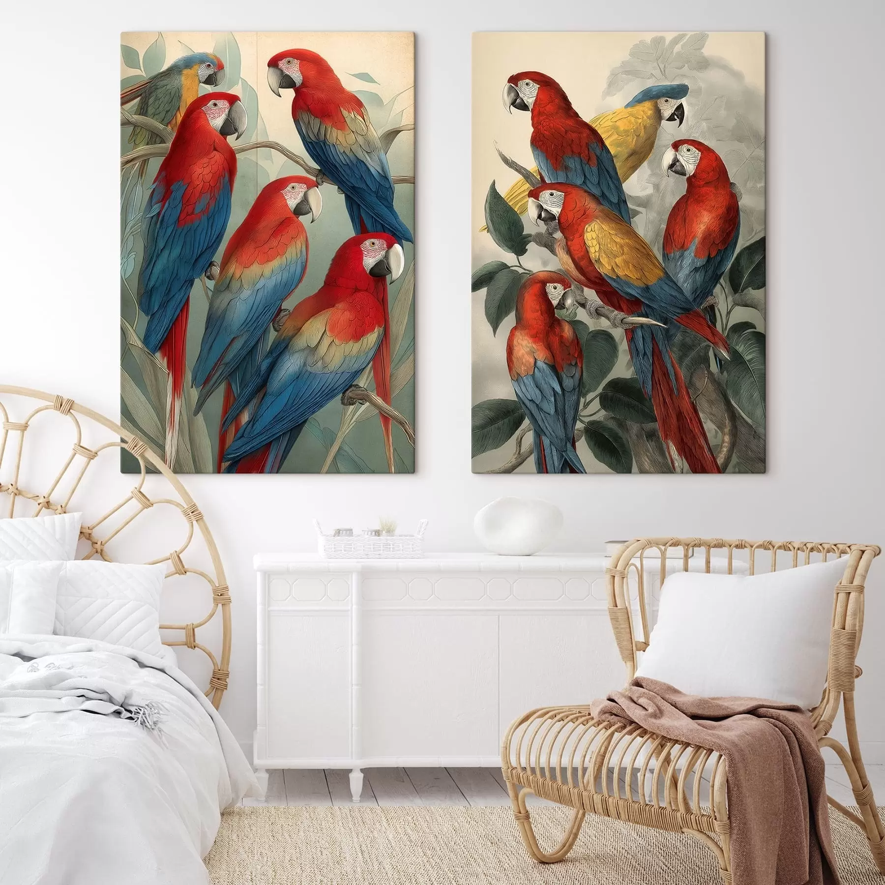 fotótapéta Vintage papagájok m01302
