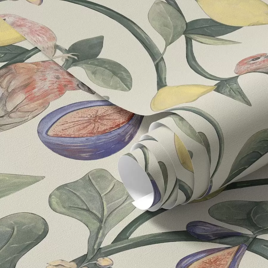 fotószőnyeg Madarak levelek és gyümölcsök között a01107