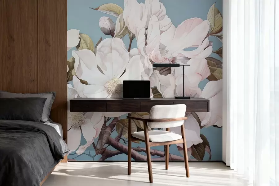 fotószőnyeg Dús virágok egy faágon w05178