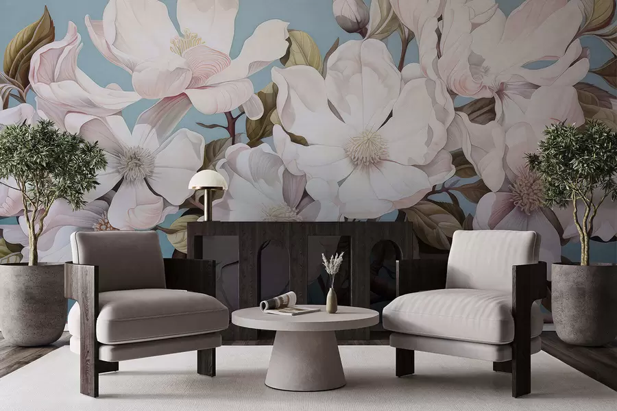 fotószőnyeg Dús virágok egy faágon w05178