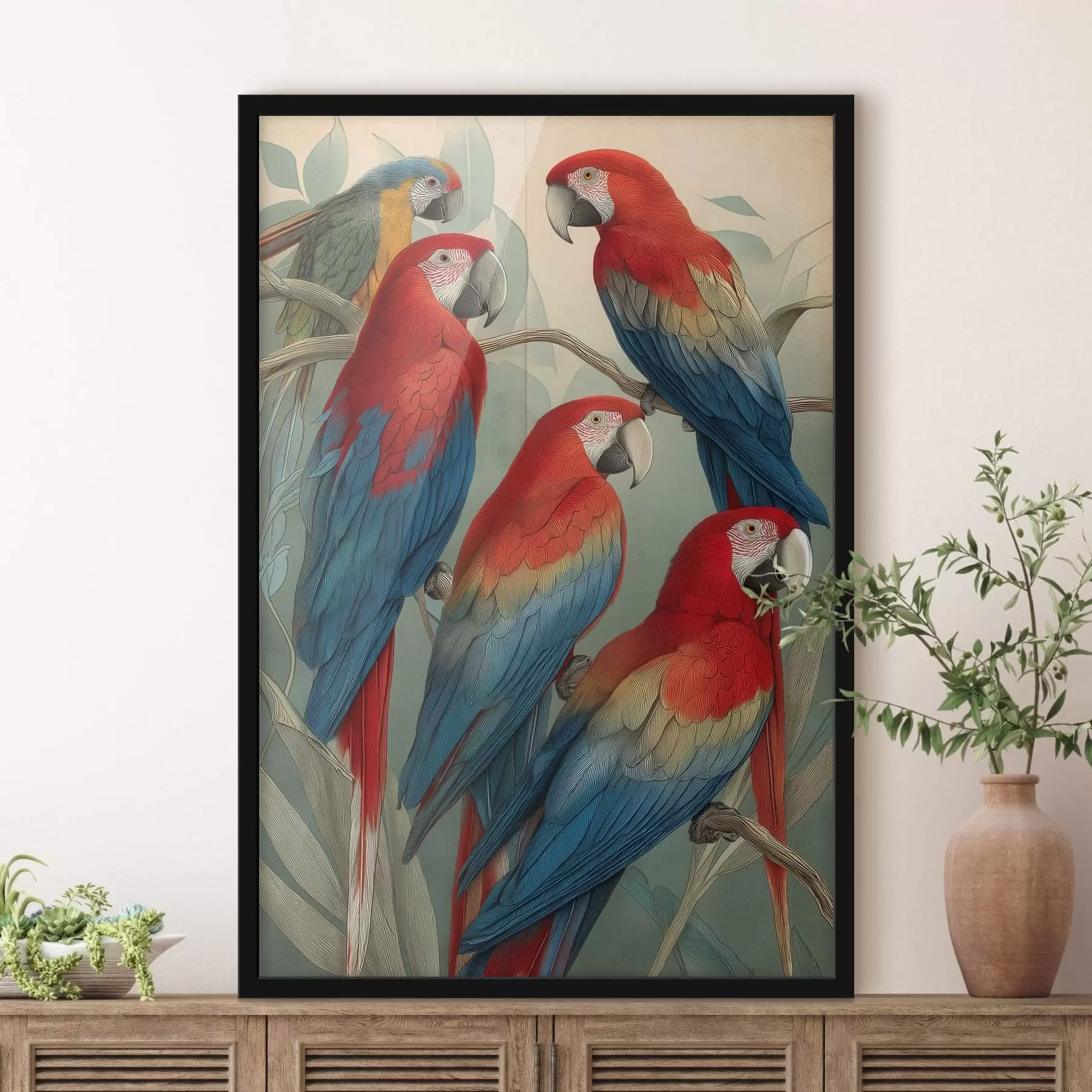 fotószőnyeg Vintage papagájok f47729