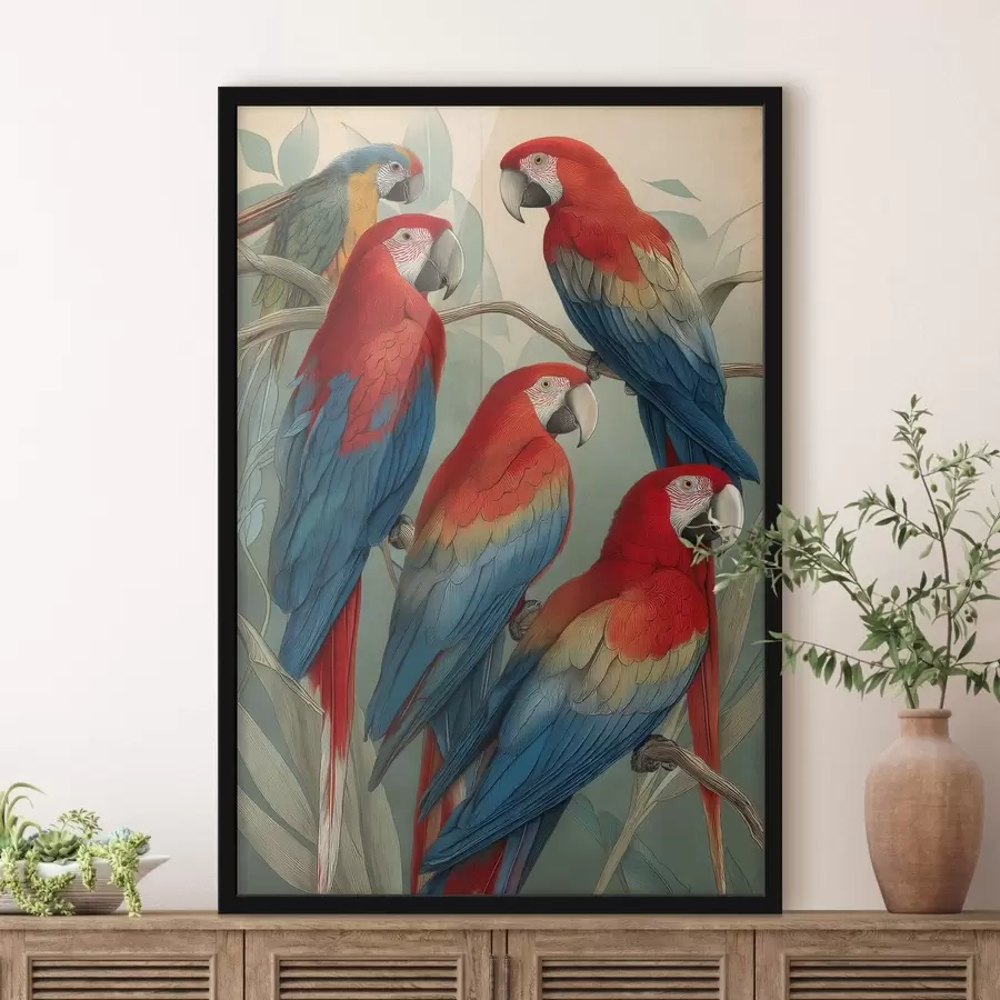 fotószőnyeg Vintage papagájok f47729