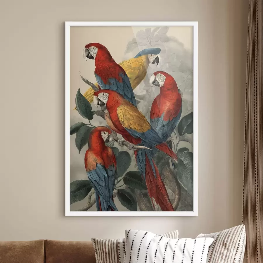 fotószőnyeg Vintage papagájok f47730