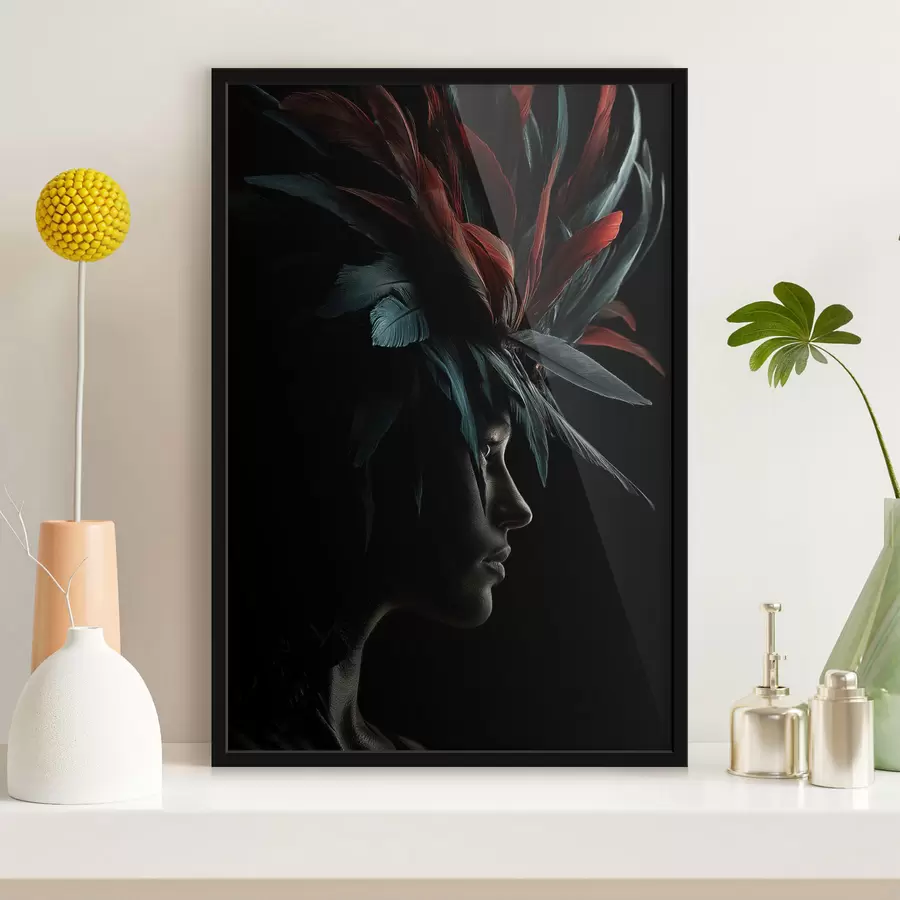 fotószőnyeg Portré tollakkal f47735