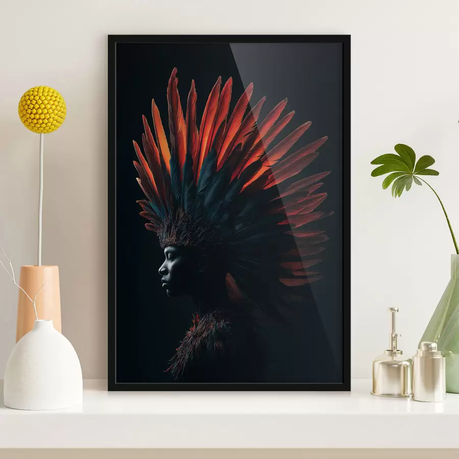 fotószőnyeg Portré tollakkal f47736