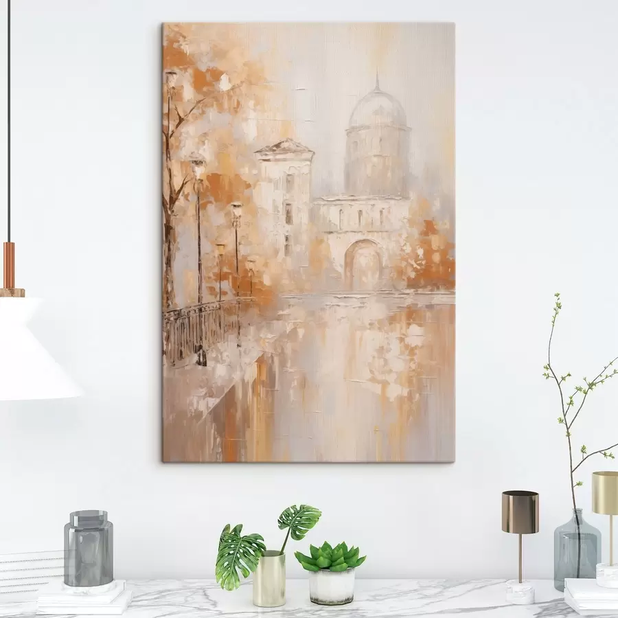 fotótapéta Városi táj meleg színekkel, íves boltívvel s47303