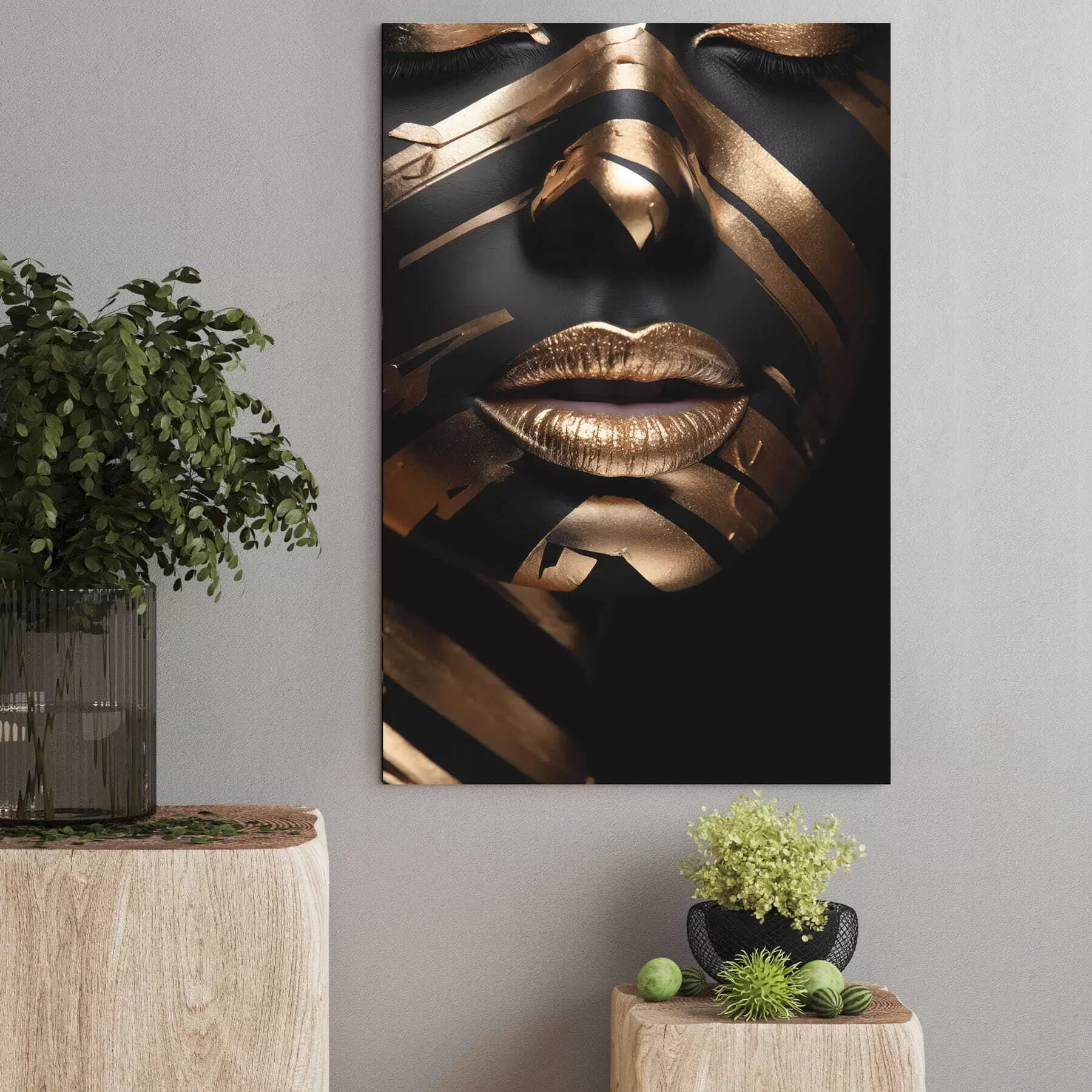 fotótapéta Fekete és csíkos arc s47320