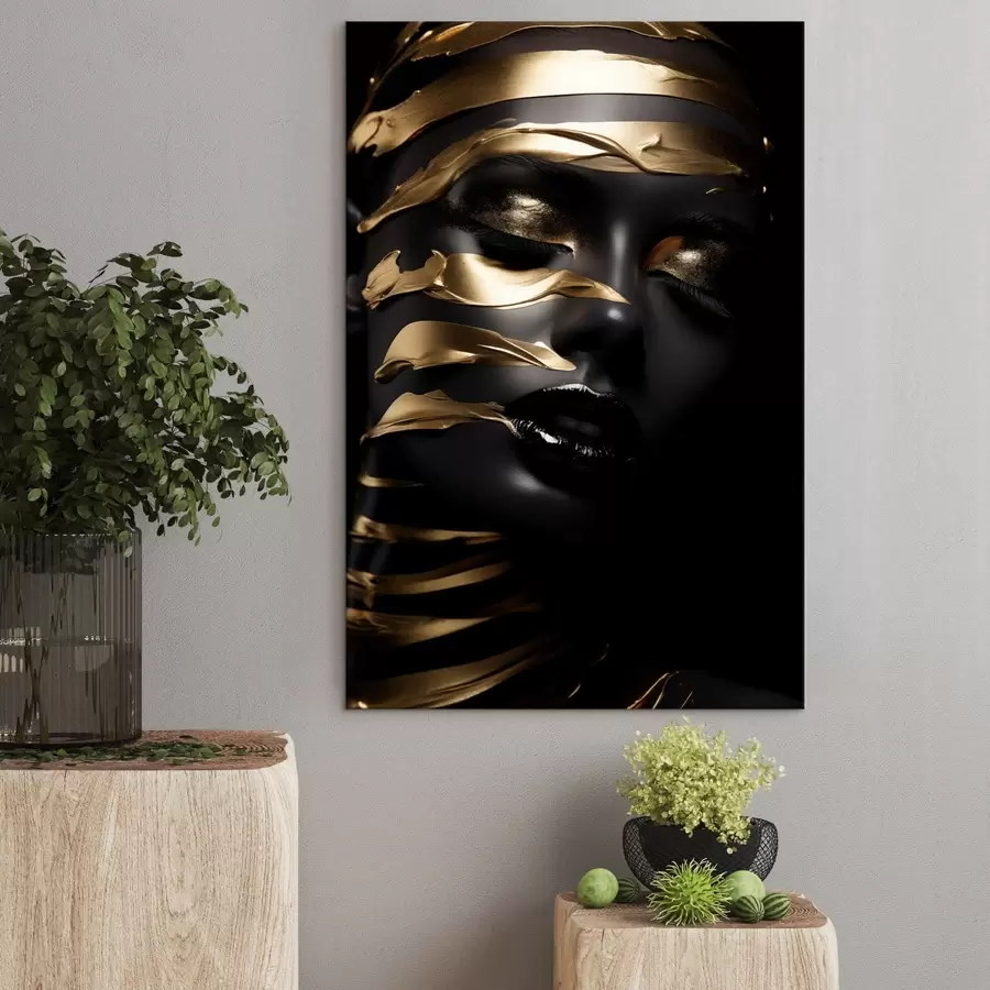 fotótapéta Fekete és csíkos arc s47320