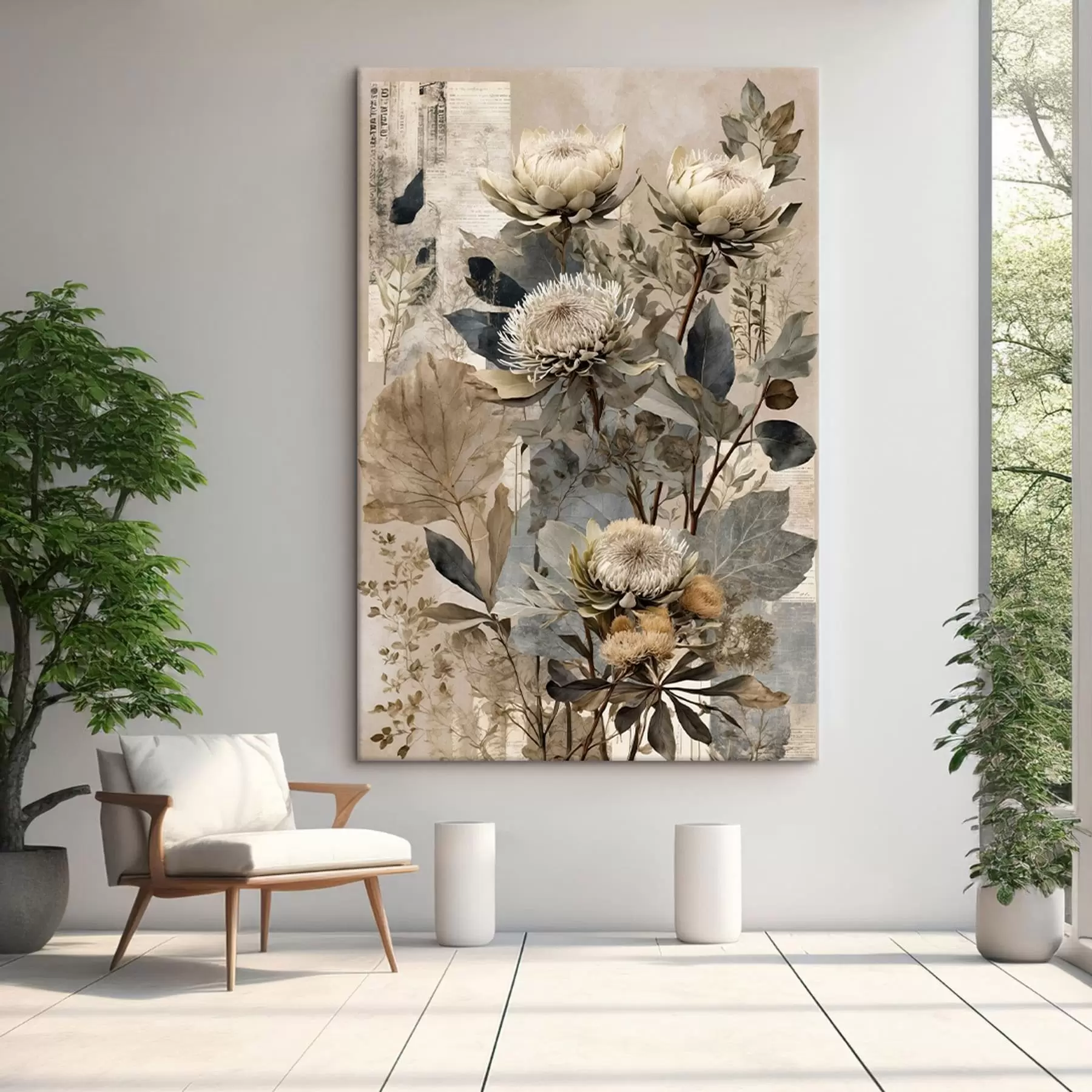 fotótapéta Botanikai kompozíció tompított színpalettával s47755