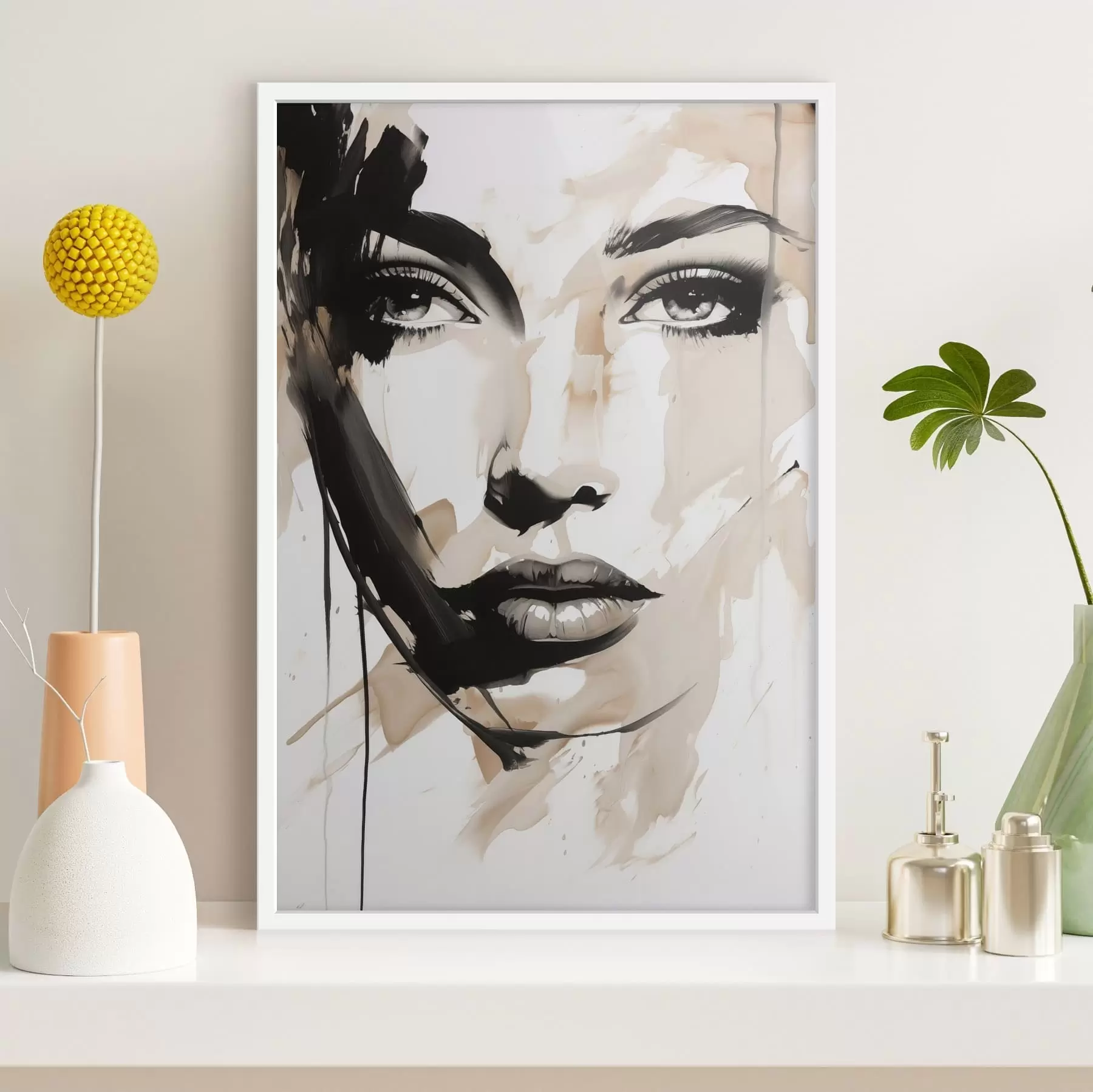 fotószőnyeg Absztrakt női portré világos tónusokban f47290