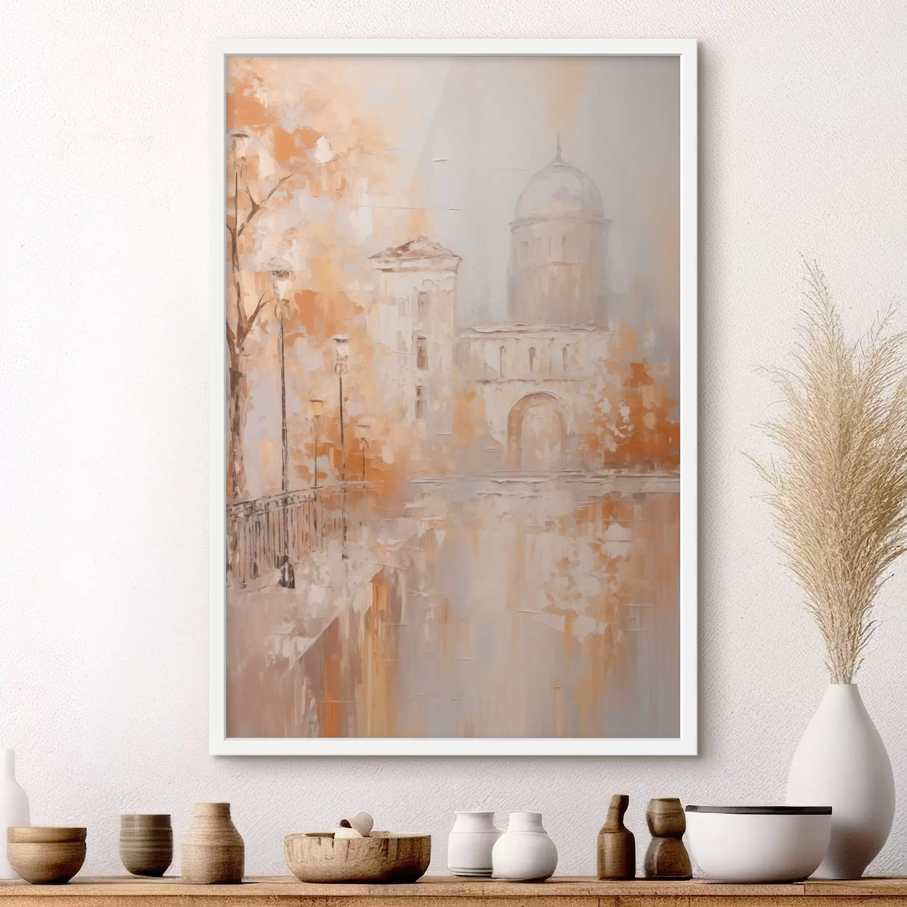 fotószőnyeg Városi táj meleg színekkel, íves boltívvel f47303