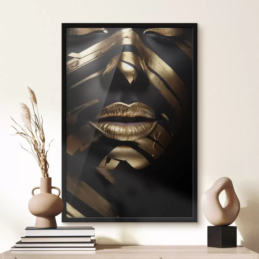 fotószőnyeg Fekete és csíkos arc f47320