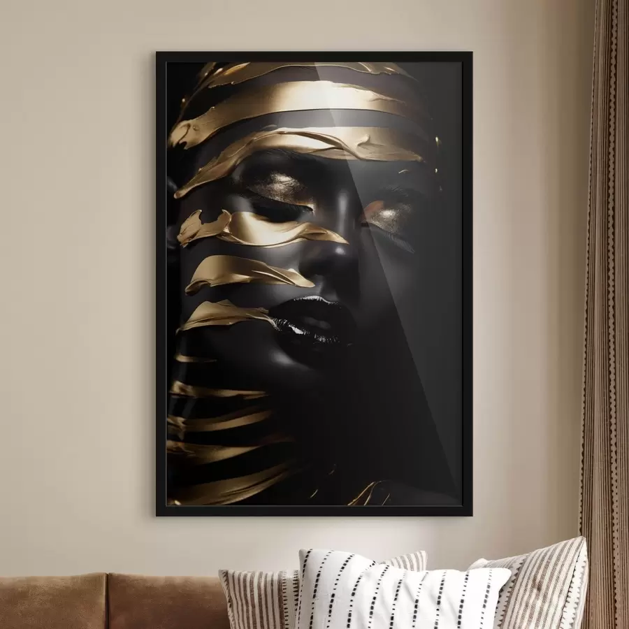 fotószőnyeg Sötét tónusú és csíkos arc f47321