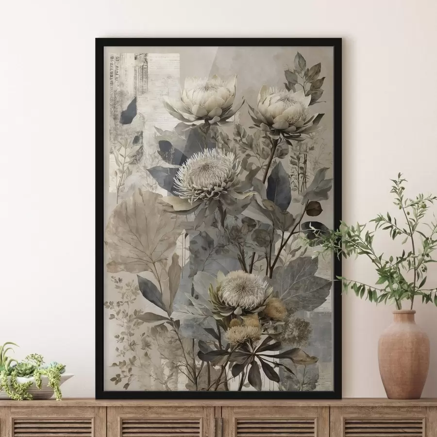 fotószőnyeg Botanikai kompozíció tompított színpalettával f47755